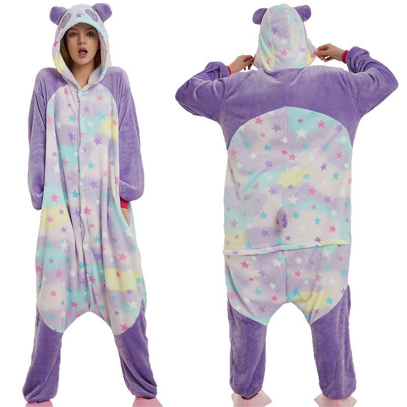 Gemütlicher Unisex Erwachsenen Tier Flanell Onsie Kostüm Pyjama mit Seitentaschen