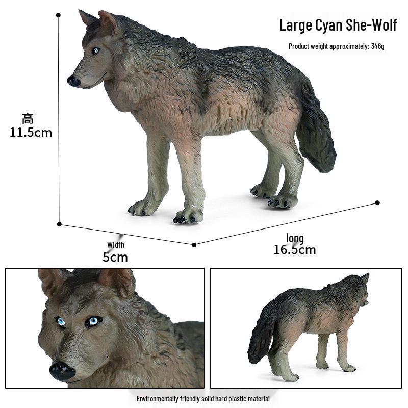 Large Solid Tibetan Wolf Model for Children s Learning