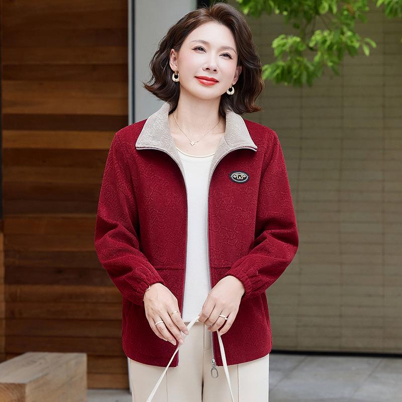 Autumn Corduroy Cardigan Jacket for Middle-Aged & Elderly Women