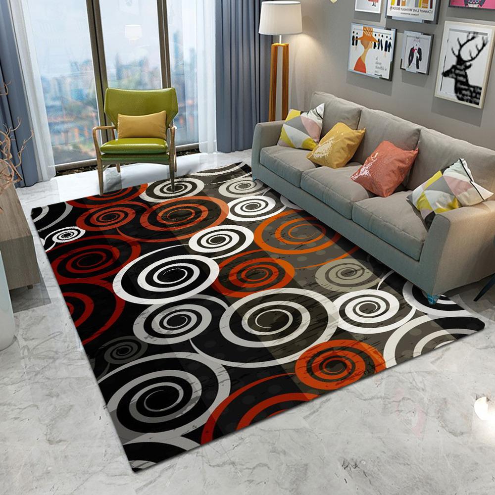 Pop Art Geometric Circle Pattern Carpet Rug Colorful Mat Non-slip Soft Home Decoration Living Room Modern Stylish Floor Mat