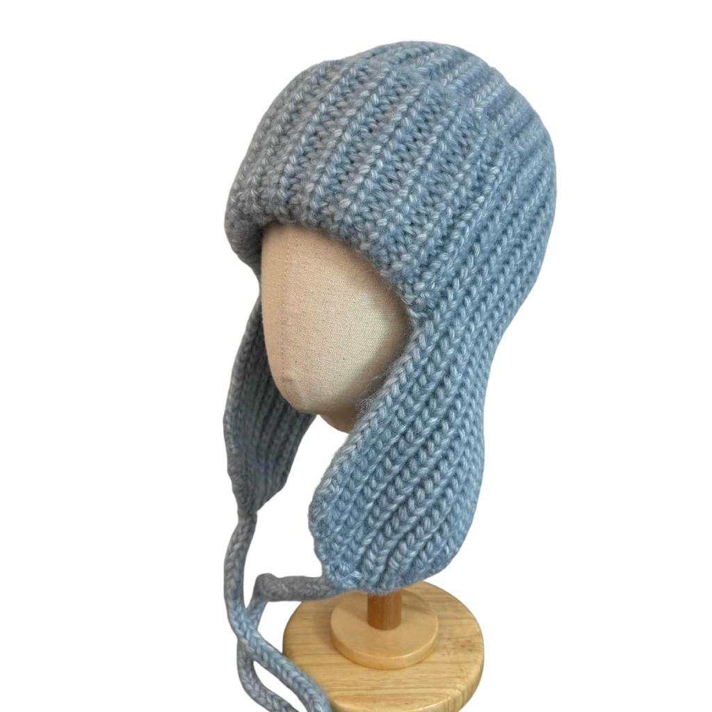 Liu Zhimin Coarse Wool Ear Protection Hat Women's Autumn and Winter Flying Hat Balaclava Hat Shows a Small Face Knitted Lei Feng