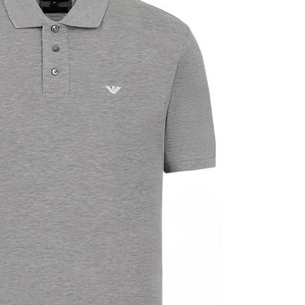 Emporio Armani Ss22 Einfarbiges Logo Pullover Kurzarm Poloshirt Herren Poloshirts Grau 8N1FQ2-1JTKZ-0630