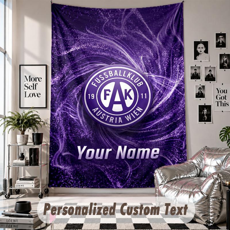Custom Tapestry Wall Hanging, Austria Wien FC Personalized Name Text Home Wall Decor