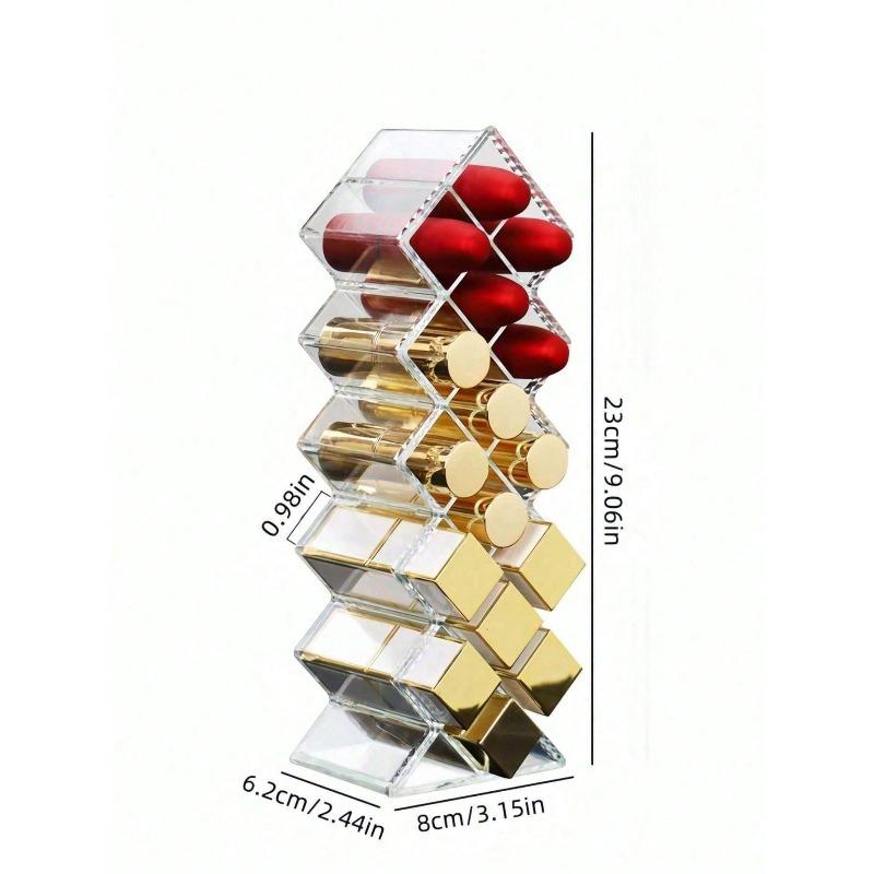 1 boîte de rangement pour rouge à lèvres, Organisateur de maquillage, Support tour à 16 emplacements pour rouge à lèvres, Boîte de rangement pour étagère à parfums