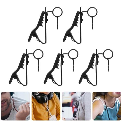 HOLIDYOYO Lavalier Mic, 5-Piece Set, Easy-to-Install Microphone Holder for Audio Recording, Microphone Mounting Clip, Supports Recording and Live Stre