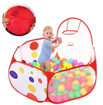 HappyHome Faltbare Bällebad mit Netzkorb, Bällehaus, Indoor-Spielgerät, Spielhaus, Aufbewahrungstasche und Tuch im Lieferumfang enthalten (120 cm)