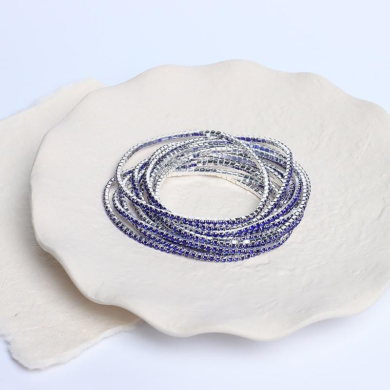 5pcs Fashion Crystal Rhinestone Stretch Bracelet For Women Elastic Wristband Wedding Bracelets Daily Female Zircon Accessories