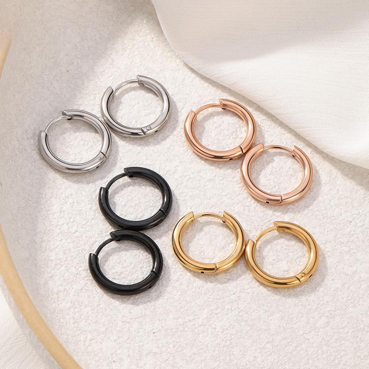 High-Quality Titanium Steel Round Ear Buckles: Fade-Resistant, Japanese & Korean Style