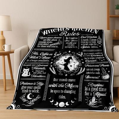 Witch Ouija Gothic Spirit Board 3D Retro Flannel Blanket,Warm and Cozy Soft Throw Blanket for Home Bedroom Bed Sofa Travel Cover