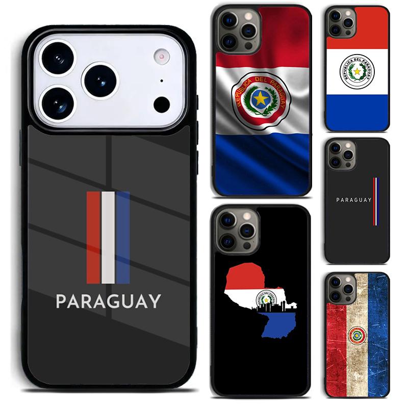 Paraguay Flag Phone Case for iPhone 17 16 15 Pro Max Air 14 13 12 11 Plus Shockproof Capa Cover