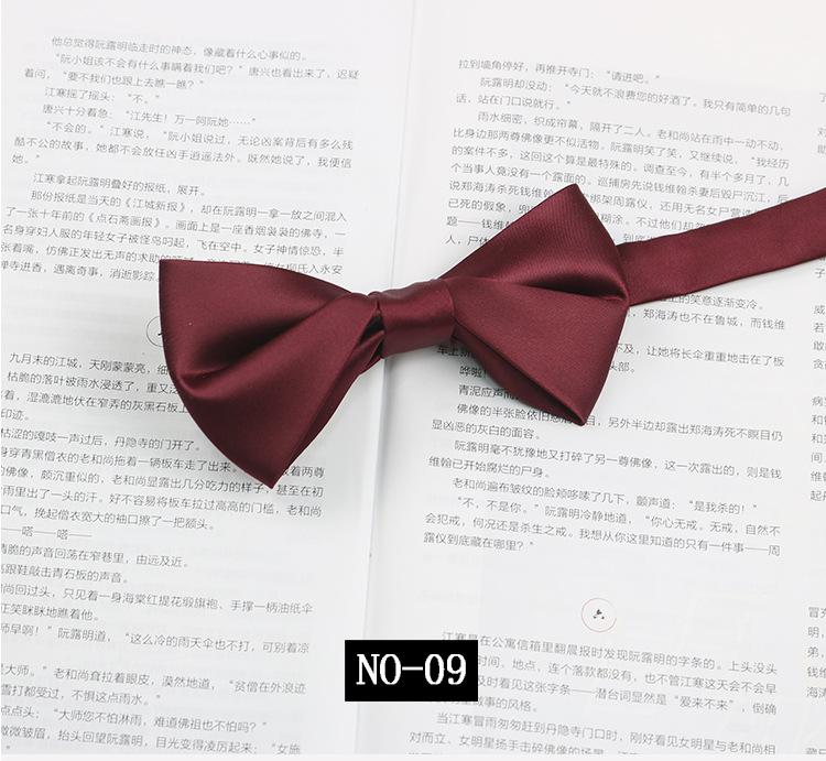 Solid Color Bow Tie Men'S Wedding Groom Banquet Gentleman Photography Shirt Black Burgundy Simple Trendy Bow