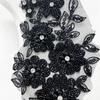 Floral Embroidered Beads Applique for Wedding Dress Evening Gown Sew On Collar Patches Beaded Sew On Patches Applique