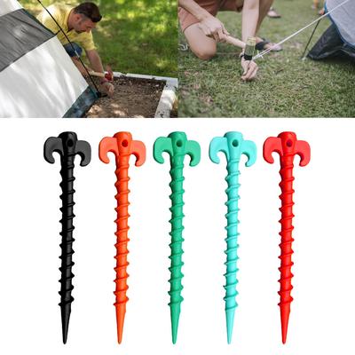 10 Peças Estacas de Tenda de Plástico com Parafuso para Fixar Tenda de Campismo, Lonas de Chuva ao Ar Livre, Estacas de Tenda, Pregos de Tenda para Serviço Pesado
