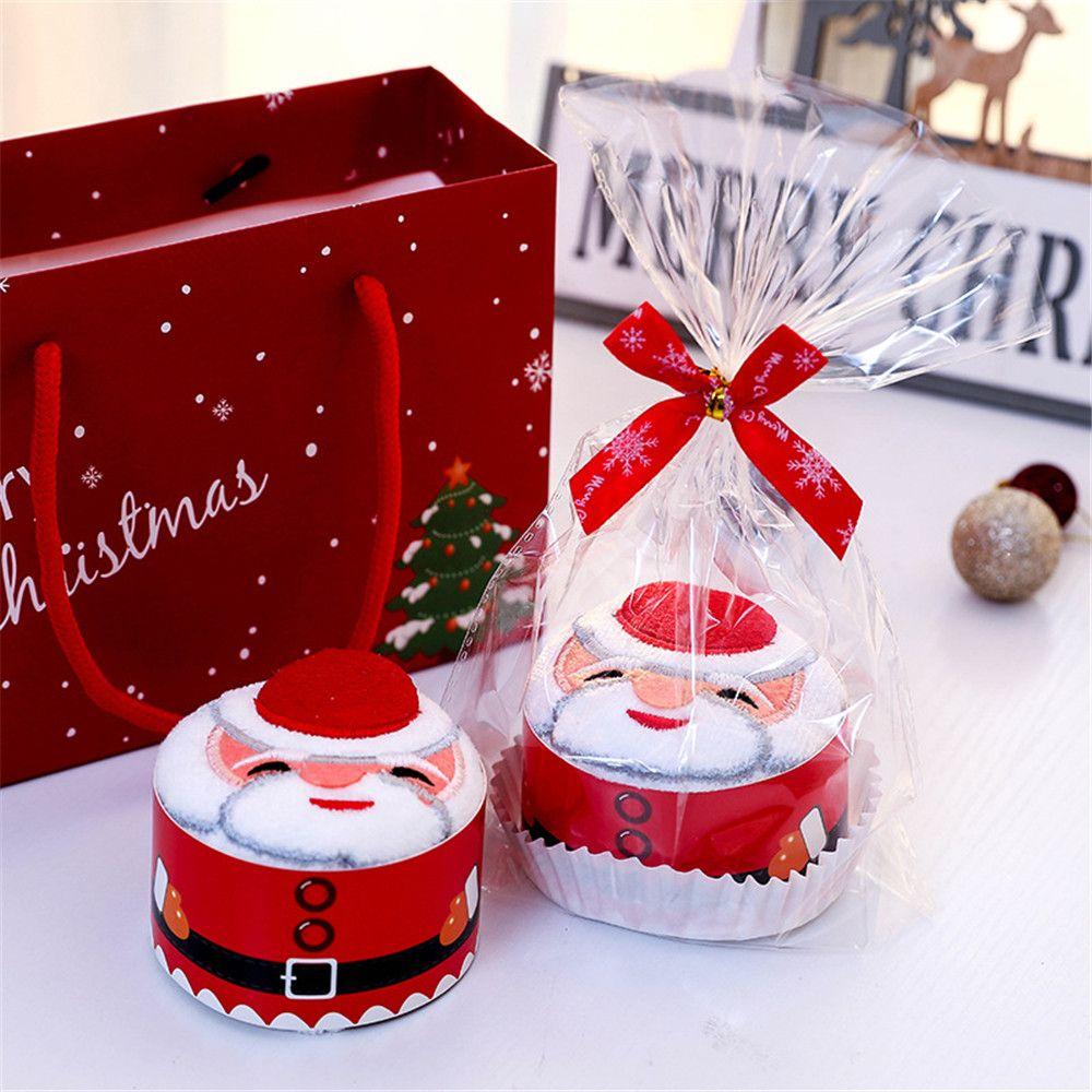 New Year Decoration Cupcake Cotton Towel Christmas Decorations Christmas Towel Merry Christmas Gift