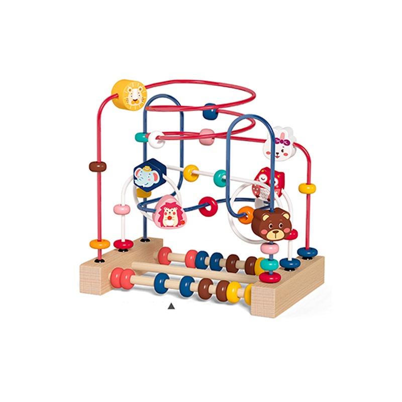 Wooden Intelligence Building Toy For Infants And Toddlers Developing Brain And Body Coordination Through Bead Stringing Play 78 Characters