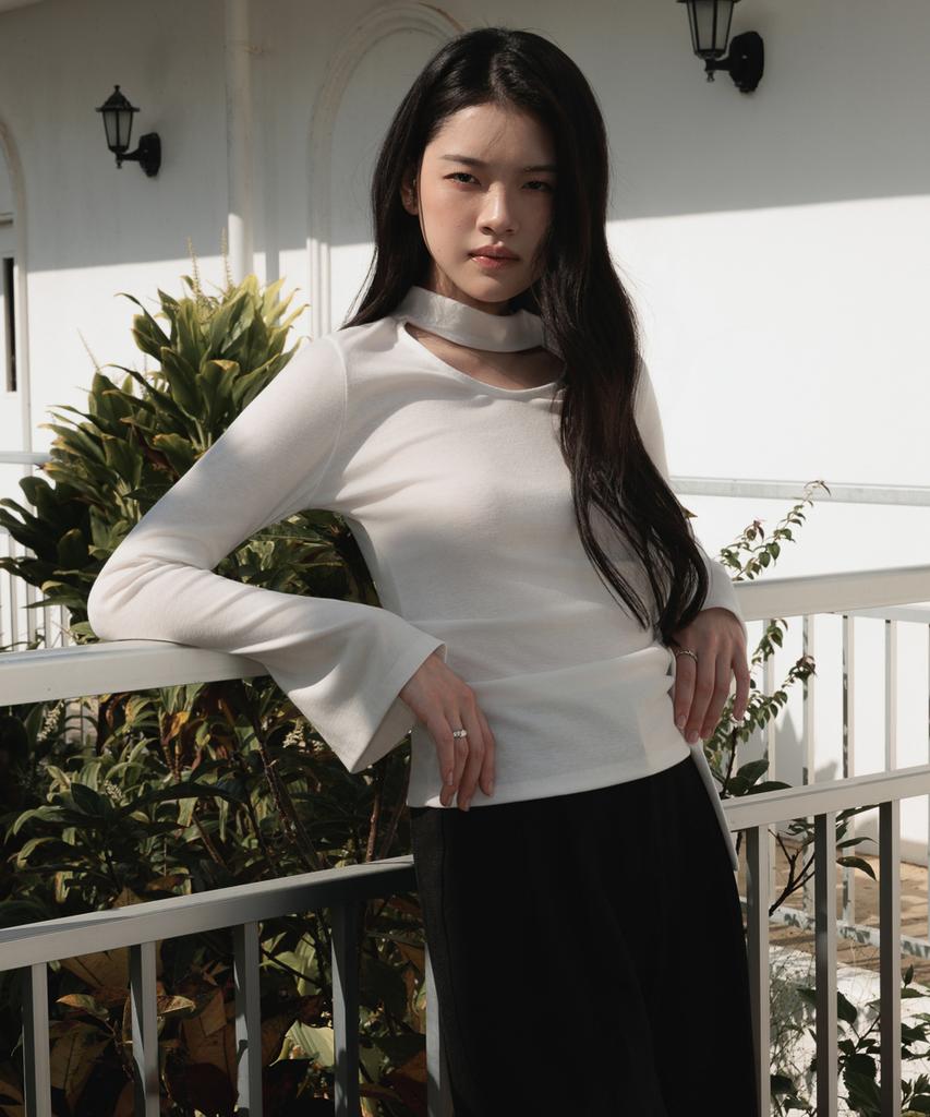 DEHEVE Tie Flare Long Sleeve [Ivory]