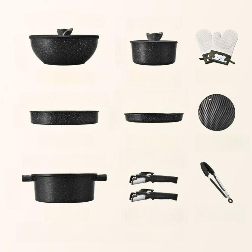 13 Pcs Pots and Pans Set Nonstick Detachable Handle Cookware Sets Evenly Heated Dishwasher Oven Safe Easy Clean Cookware set