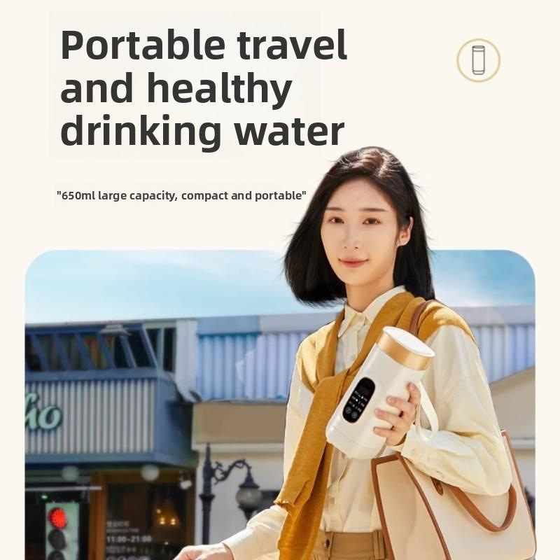 Electric Portable Water Cup Withtemperature Display Suitable For Daily Travel