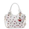 Retro Design Bag Fashionable Cherry Print Crossbody Bucket Bag Color-blocking Texture Single-shoulder Bag