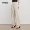 Women's Solid High-Waist Straight-Leg Trousers
