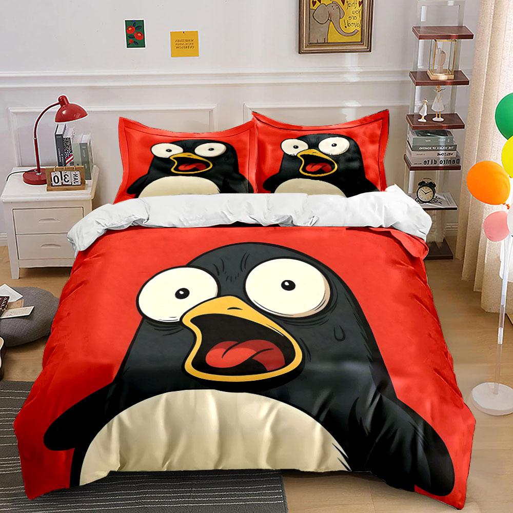 

Shocked penguin faces pattern. Bedding sets Duvet cover sets Duvet covers Pillowcases(1 * Duvet Cover 2 * Pillowcases, without duvet insert) 135x200cm
