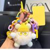 Dopamine Monster Rabbit Fur Charm - Small Coal Ball Backpack Pendant & Cartoon Doll Keychain