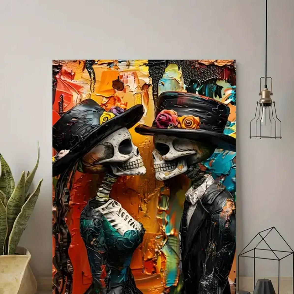 Canvas Oil Painting with Pine Wood Frame - Wall Hanging Decorative Poster 20x25
