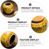 Ceramic Tea Canister with Airtight Wood Lid Vintage Chinese Style Tea Storage Jars Traditional Tea Tins Cans Tea 230ML for Kitchen Spice Tea Coffee