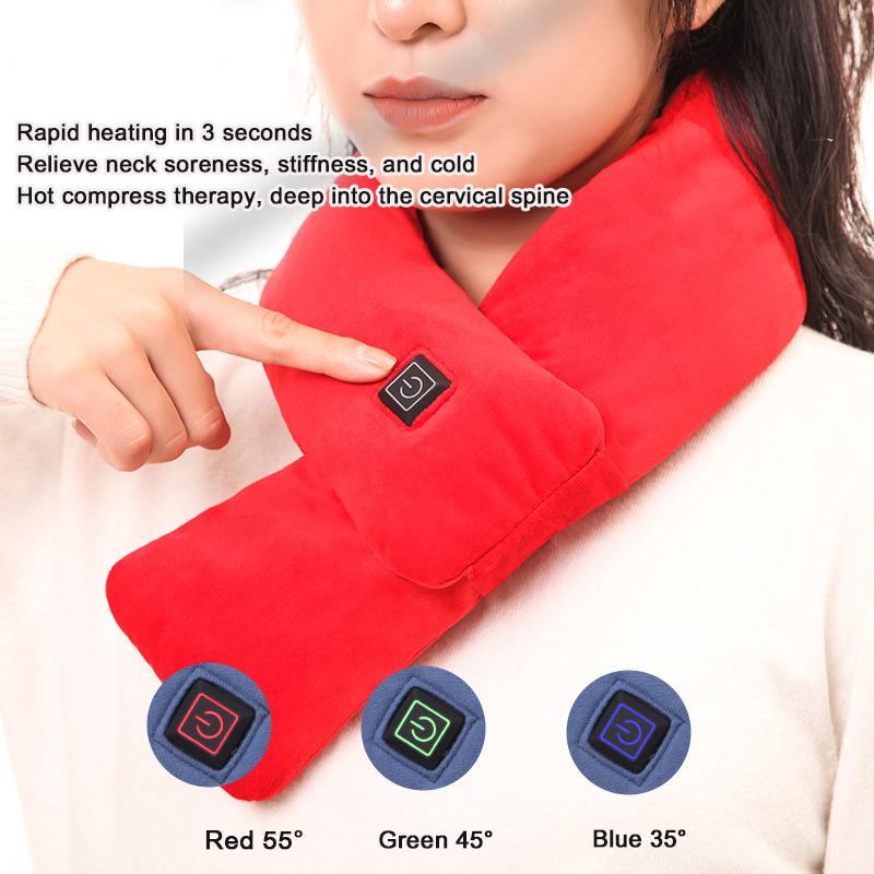 Men Women Electric Shawl Super Warmer Winter Soft Heated Scarf Neck with USB