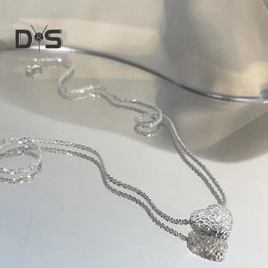 Women Pendant Necklace Heart Pendant Thin Chain Geometric Choker Necklace Bright Color Necklace Jewelry Gift