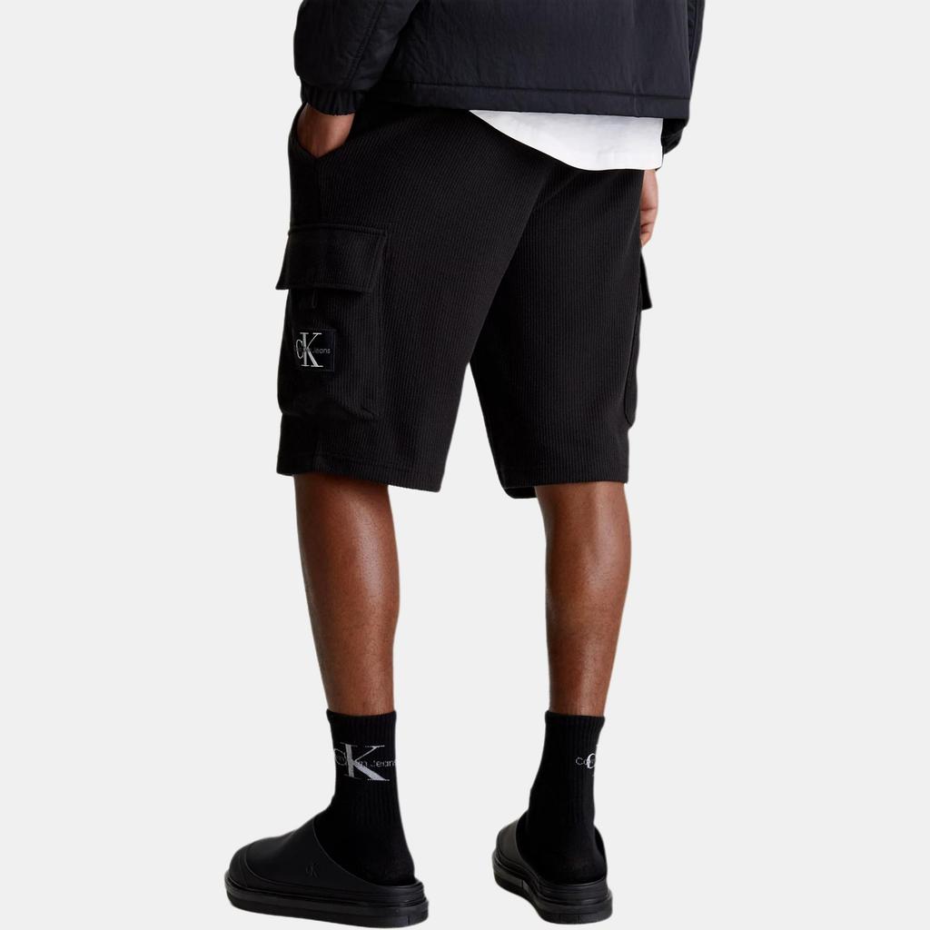 Calvin Klein Solid Color Logo Embroidered Cropped Casual Shorts Men Shorts Black J30J325136-BEH