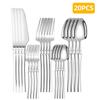 Stainless Steel 30-Piece Cutlery Set with Small Waist Design for Restaurants and Hotels