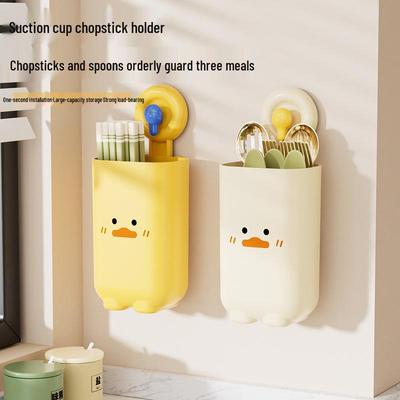 Porta-talheres de desenho animado com ventosa para parede