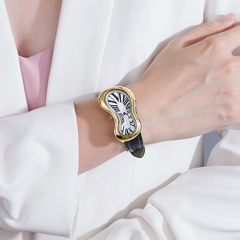 Retro Trendy Pánské hodinky Twisted Design Y2k Styl Niche Personalizované Křemenné hodinky pro Ženy Hodinky