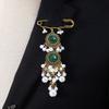Bohemian Rhinestone Flower Tassel Brooch for Women - Exotic Style Suit Coat Pin
