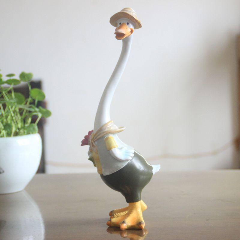 Creative Cartoon Duck Garden Ornament - Hand-Painted Resin Animal Craft
