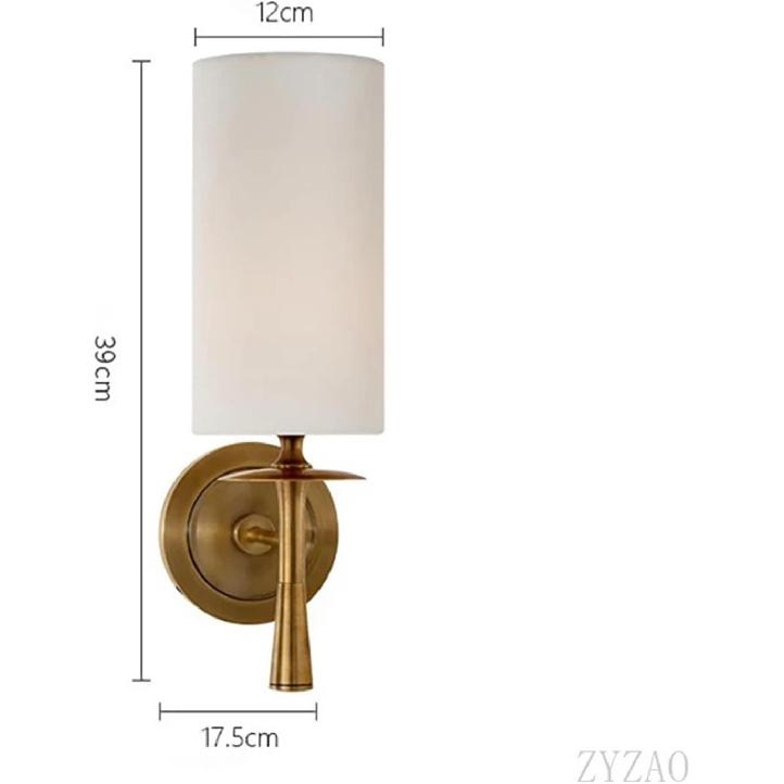 Brass lamp American Retro Wall Lamp Corridor Staircase Lighting Living Room TV Wall Decor Wall Light Bedroom Bedside Lamps(A)