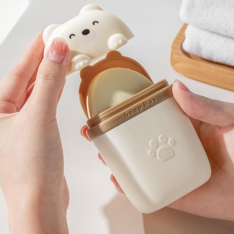 Drips Drying Soap Case With Secure Lid Portable Soap Box For Business Trip Family Travel Camping Bathroom Essential
