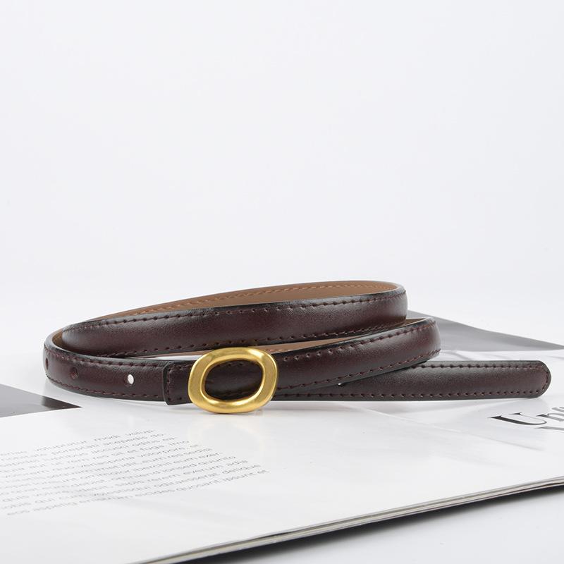 Echtledergürtel Damen Jeansgürtel Damen Sommer Schlicht Vielseitig Feiner Dekogürtel Mehrfarbig