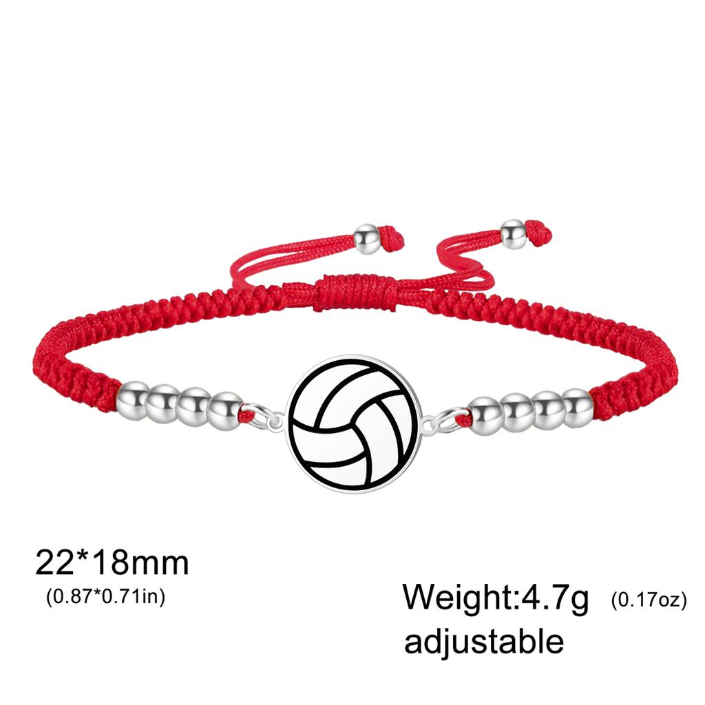 EUEAVAN Basketball Volleyball Baseball Rugby Bracelet Stainless Steel Fashion Geometric Bracelet for Women Men Jewelry Gifts