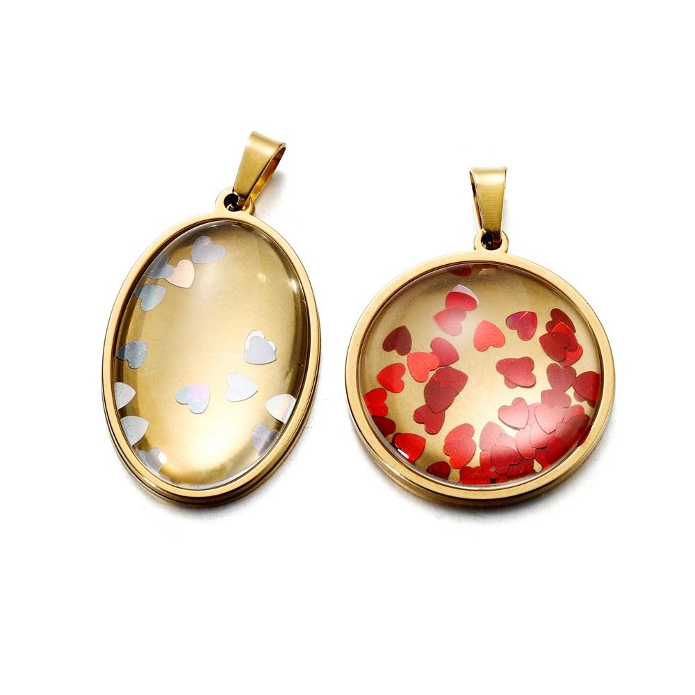 5 Stück/Packung Edelstahl Gold Anhänger Rohling Fassung Cabochon Basis Cameo Charm Anhänger Für DIY Schmuck Basteln Zubehör