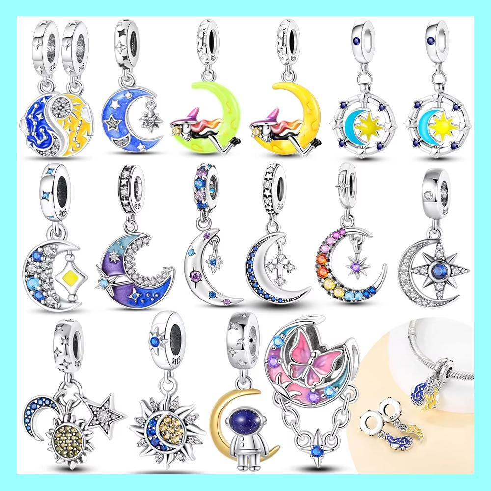 Blue Moon Nightlight Butterfly Astronaut Original Charms Beads Fit Bracelet Copper Women Jewelry Making Diy Accessory Gifts