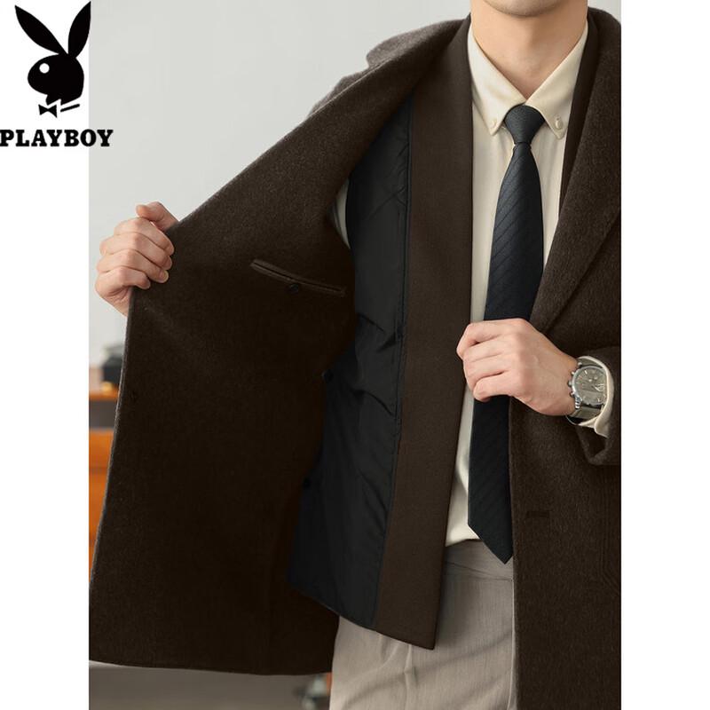 PLAYBOY Men's Wool-Cashmere Blend Business Coat