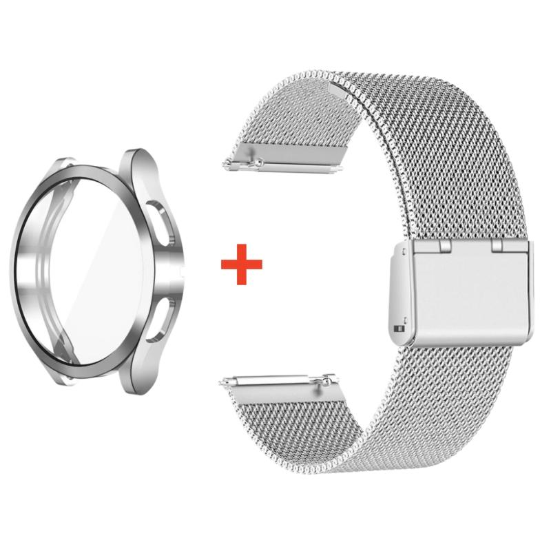 Watch Strap+PC Case for Samsung Galaxy Watch 7 6 5 4 44mm 40mm Protective Case Cover Metal Band for Galaxy Watch 4 5 6 7 40/44mm