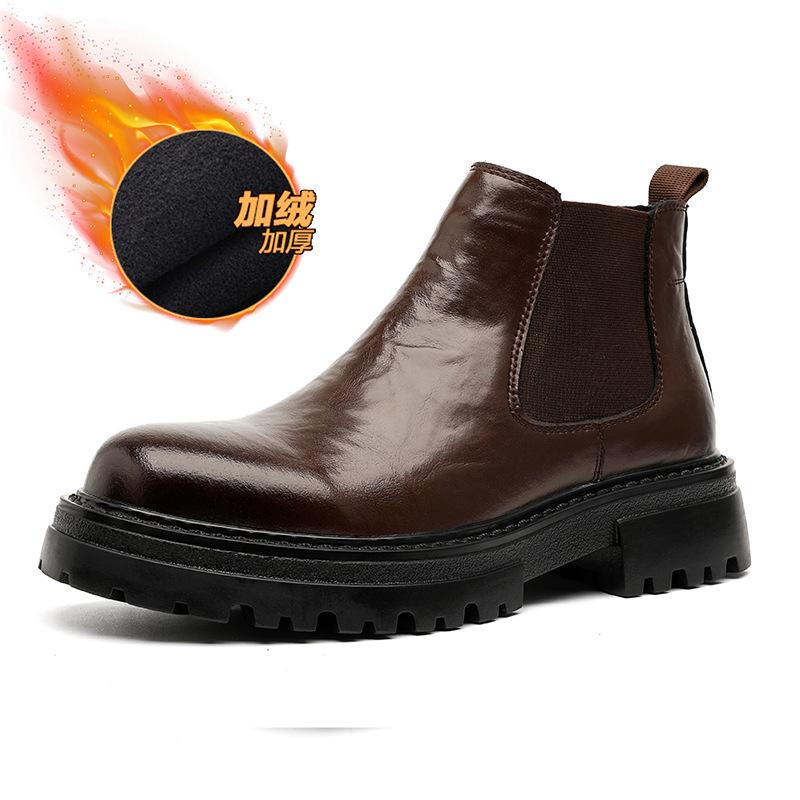 

Черные мужские ботинки Martin с круглым носком и британским дизайном на платформе 2114-J 46