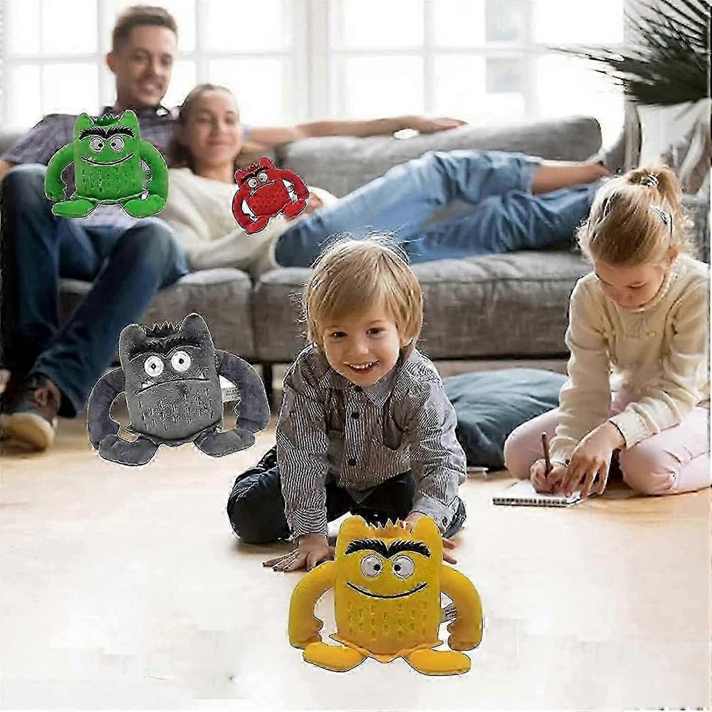 Monster Plüschtiere, Mein emotionales kleines Monster Cartoon-Puppe, Blau/rotes Monster Plüschtier, Farbe Plüschpuppen Set-1set 6 Stück