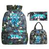 Fun Six Seven Print 3Pcs/Set Backpack Teen Boy Girl Back To School Schoolbag 67 Italian Brainrot Lunch Bag Rucksack Pencil Case