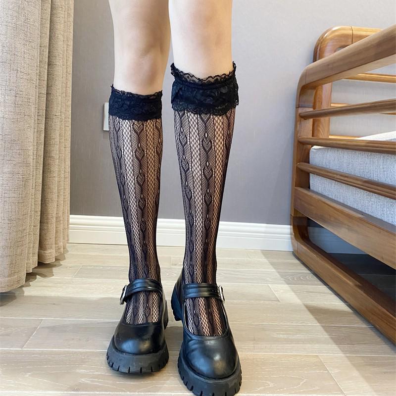 Japanese Style Lolita Lace Calf Socks - Women's Summer Mid-Length Martin Boot Socks