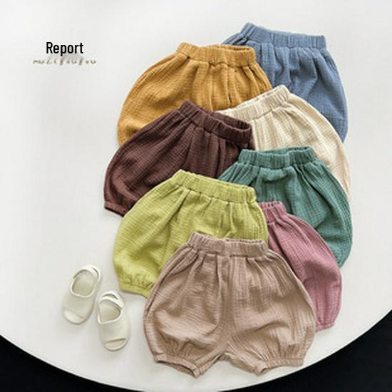 Trendy Bamboo-Cotton Summer Shorts for Kids - Unisex, 8 Colors, Korean Style