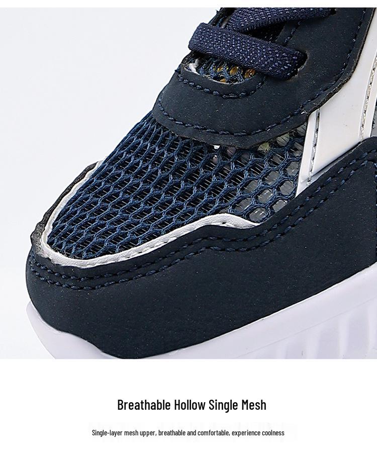 Boys' Breathable Mesh Non-Slip Sports Shoes, Durable for Ages 10-12